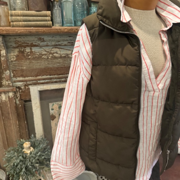 H&M PUFFER VEST COAT | Rich CHOCOLATE Brown | Oversized Neck | FUR LINED | S - Picture 9 of 13